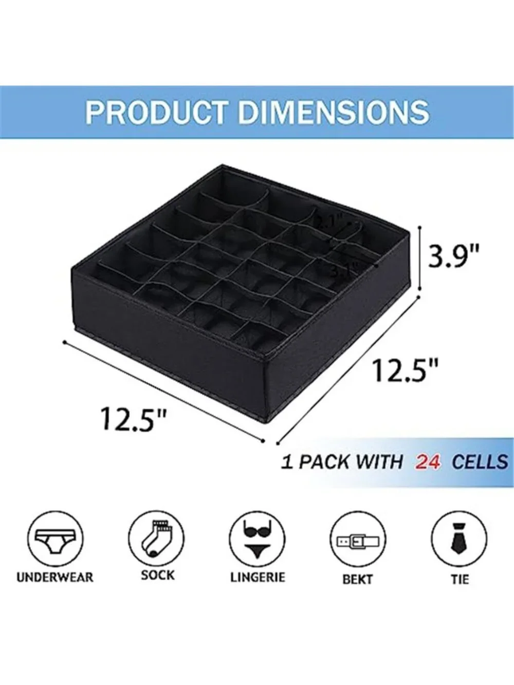 Drawer Organizer Closet Storage Boxes Foldable Underwear Socks Divider 24 Slot